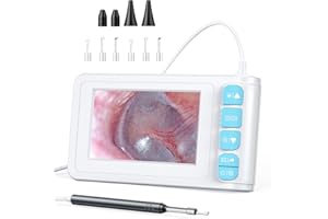 4.3 Inch IPS Digital Otoscope, GinoCaco Otoscope Ear Camera, Ear Wax Removal Tool Camera with Light, Ear Camera and Wax Remover, Supports Photo Snap and Video Recording