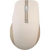 ASUS Wireless SmartO Mouse Silent Plus &ndash; Dual Mode (BT/2.4GHz), up to 3 Devices, Ergonomic, 4200 DPI, AA Battery Lasts up to 1 Year, Quiet Switches, Portable, for Productivity/Gaming - Oat Milk