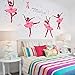 Alrens 74 x 38 Inch DIY Decor Lovely Ballet Girl Art Wall Stickers for Kids Rooms Home Decor Wall Decals Flower Bedroom Decor Butterfly Decoration Stickers Mural