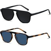 ANDWOOD Mens Sunglasses Polarized Square Aviator Modern Pilot Sun Glasses | Timeless Design UV Protection Plastic Frame