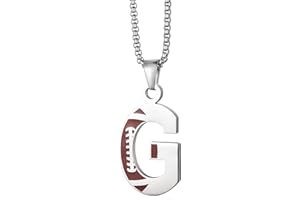 EZUY GNAY Letter Football Stainless steel Football Necklace Player Number Pendant silver Athlete LetterJewelry