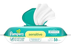 Pampers Baby Wipes Sensitive Perfume Free 1X Pop-Top Pack 56 Count