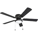 Portage Bay 50251 Hugger 52" Matte Black West Hill Ceiling Fan with Bowl Light Kit