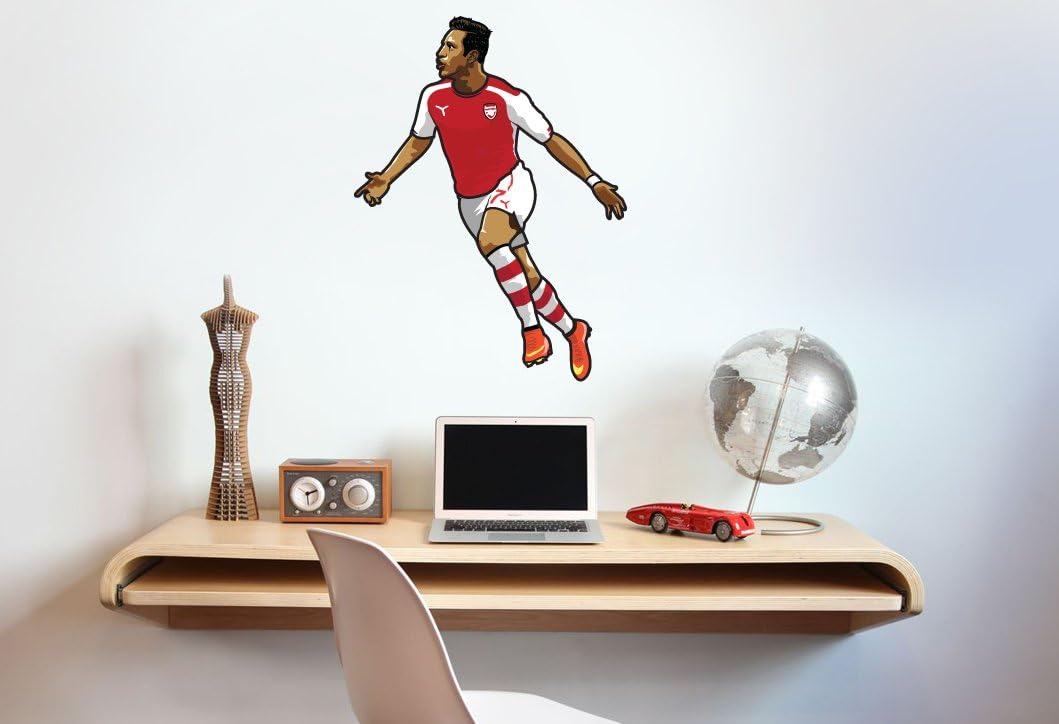 Alexis Sanchez Arsenal Wall Sticker Decal Football Art Print for Home Bedroom Mural (Red)