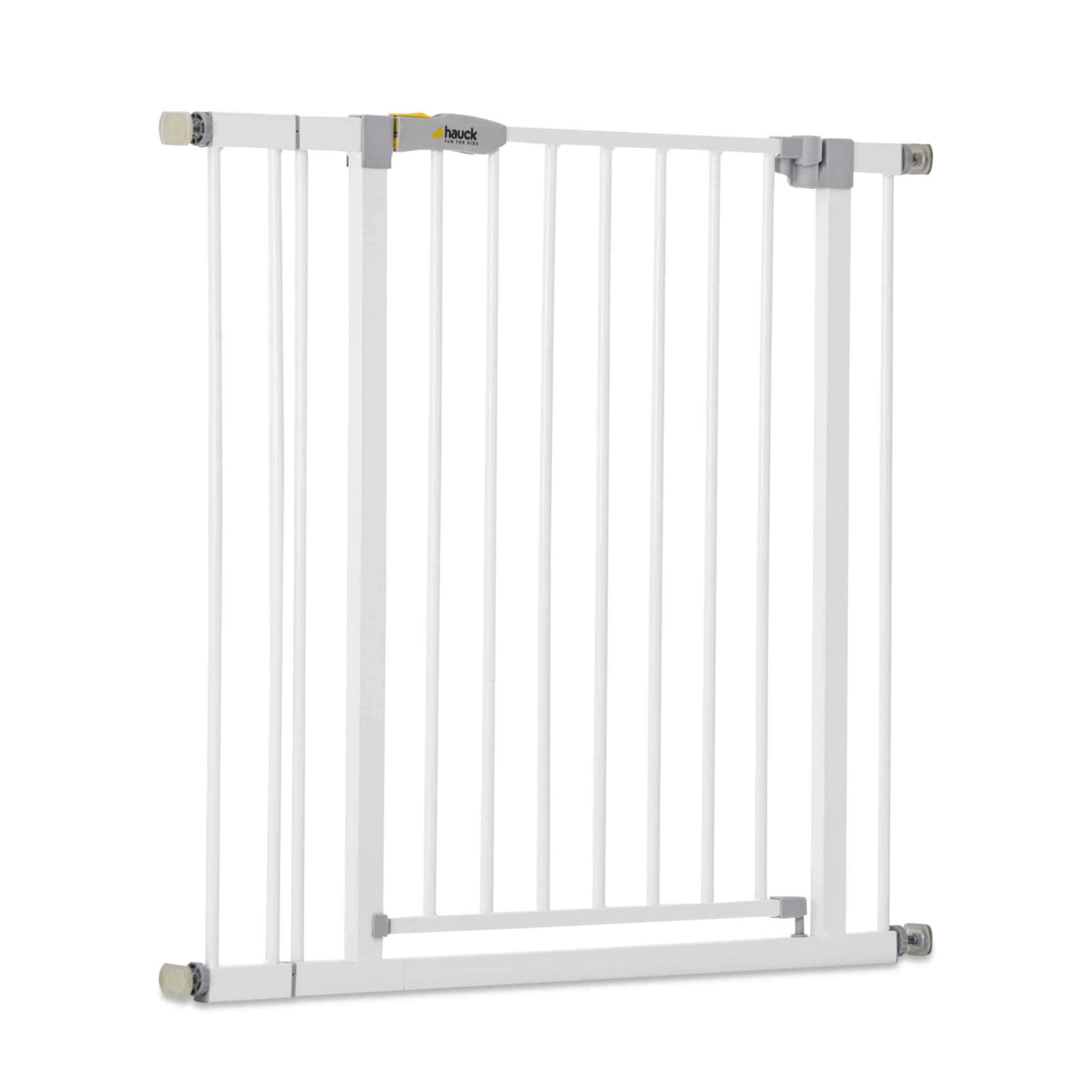 hauck Safety Gate for Doors and Stairs Open N Stop KD incl. 9 cm Extension / Pressure Fit / 84 - 89 cm Large / Metal / White