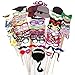 KIMILAR 76pcs Newest Photo Booth Props DIY Kit for Wedding Party Reunions Christmas Birthdays Photo booth Dress-up Accessories Costumes with Mustache on a stick, Hats, Glasses, Mouth, Bowler
