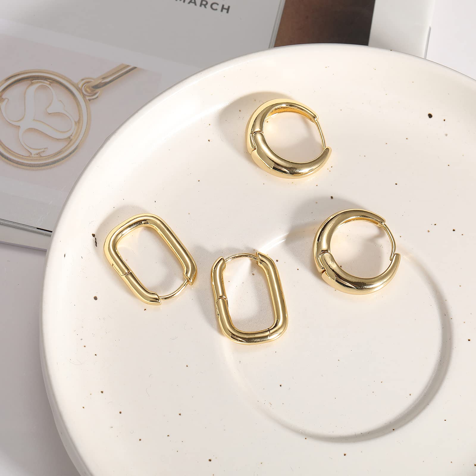 Gold Hoop Earrings Set