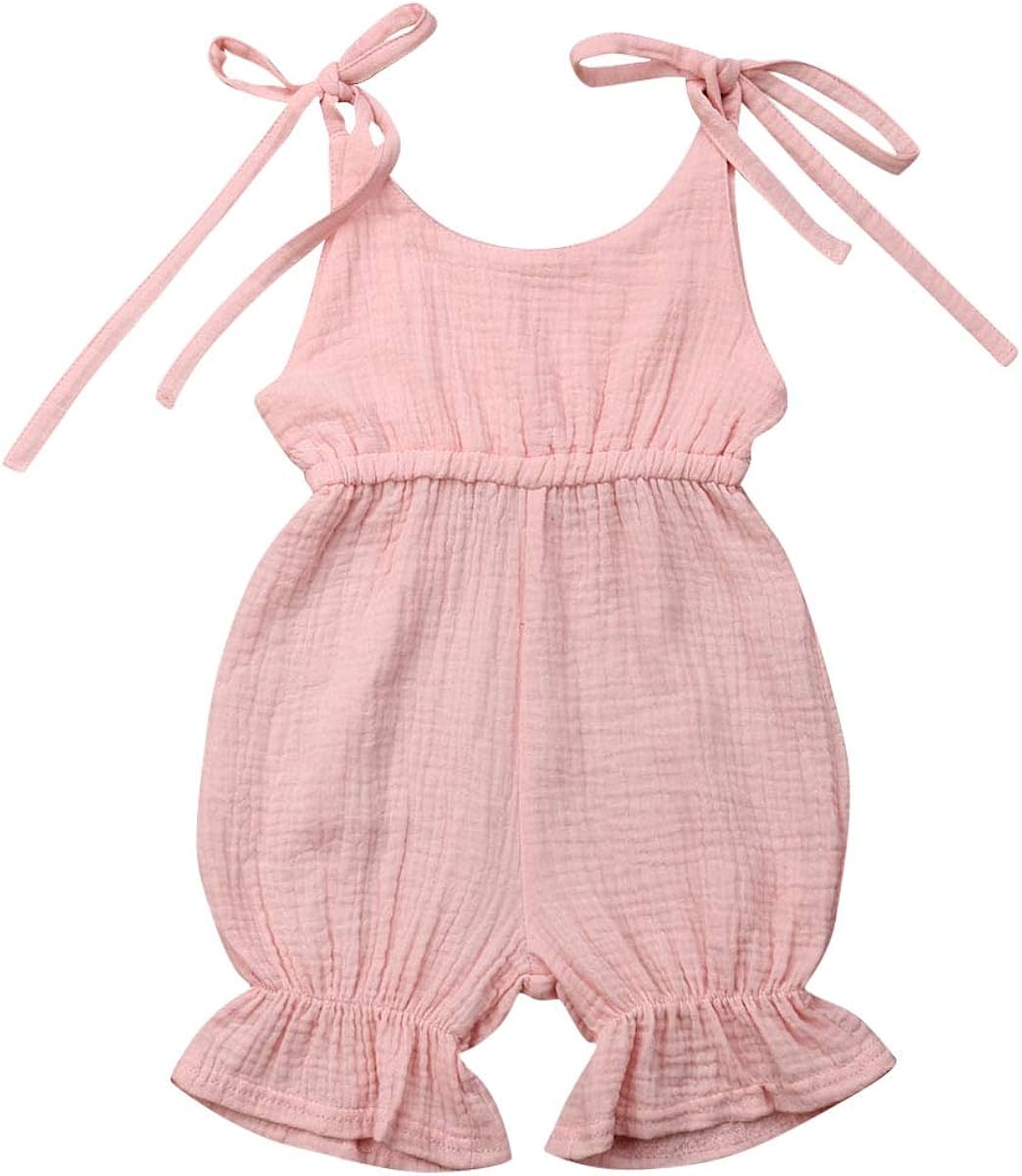pink linen overalls