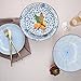 YALONG 20 Ounce Deep Soup Asian Bowls Set of 4, 6 Inch Ceramic Cereal Bowls Set of 4 Blue and White Patterns Serving Pasta Salad Rice Noodle Japanese Bowls Microwave Dishwasher Safe for Gift