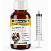 FanvexRise Fenbendazole Pig Dewormer and Goat Dewormer for Cattle and Sheep, 10% Liquid Suspension for Livestock Care, Drench or Feed Application, Includes 10mL Syringe (100mg/mL) Wormer