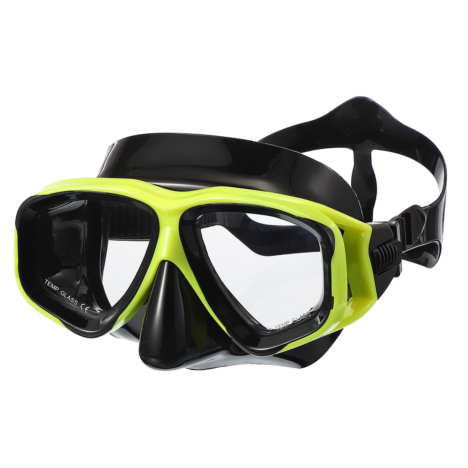 PATIKIL Swim Goggles with Nose Cover, Silicone Scuba Diving Mask Anti-Fog Snorkel Dive Goggles Snorkeling Dive Mask Gear for Youth Junior Adult Scuba Diving, Yellow/Black