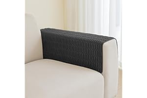 Muamar Couch Arm Covers Chair Arm Covers, Non Slip Sofa Arm Covers, Armrest Covers for Sofa, Furniture Covers Couch Protector Set of 2pcs (26x26inch, Black)