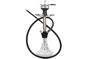 REANICE 17.5" Hookah Set with 1 Hose Glass Hookah Kit with Shisha Accessories (Clear) …