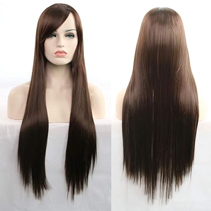Amazon Com Rosiest Wigs With Bangs Amazing Long Straight 80cm