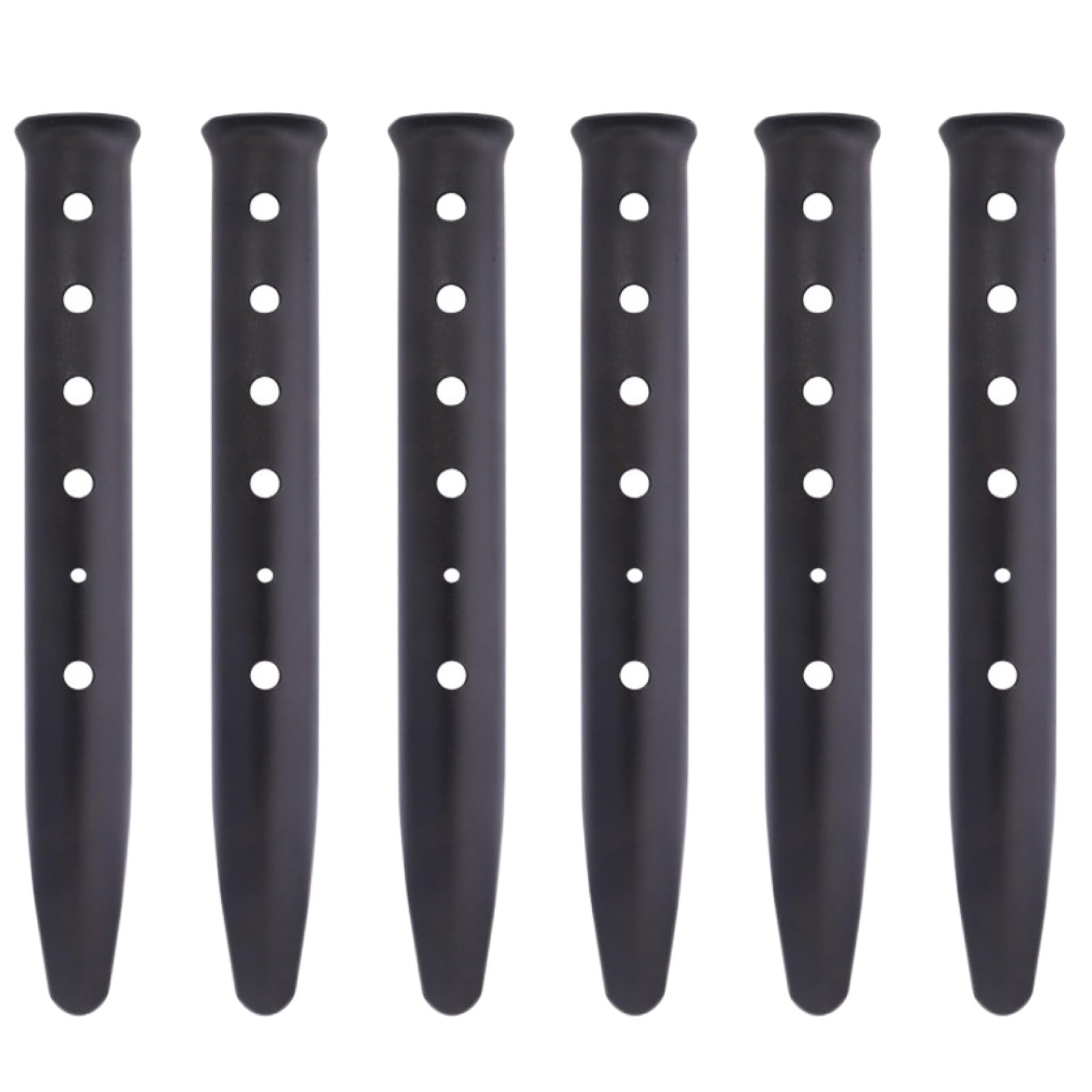 Azarxis Sand Tent Pegs Snow Tent Stakes U-Shaped Camping Peg for Sand Heavy Duty Aluminum Alloy Ground Stake Lightweight Metal Tent Nails 6 Pcs for Picnic Beach Outdoor Camping (Black)