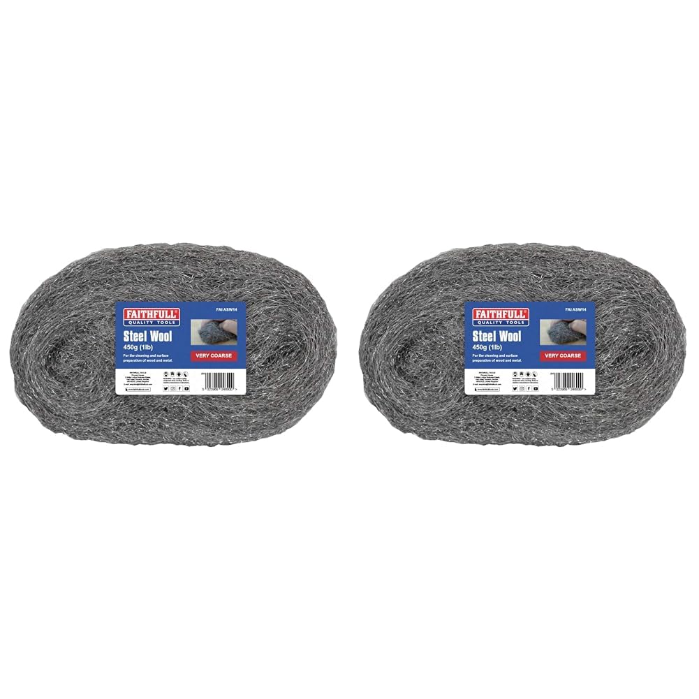 Faithfull ASW14 Steel Wool 450G 4 Very Coarse (Pack of 2) โ image 1