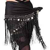ZLTdream Women's Belly Dance triangler Hip Scarf With Coins