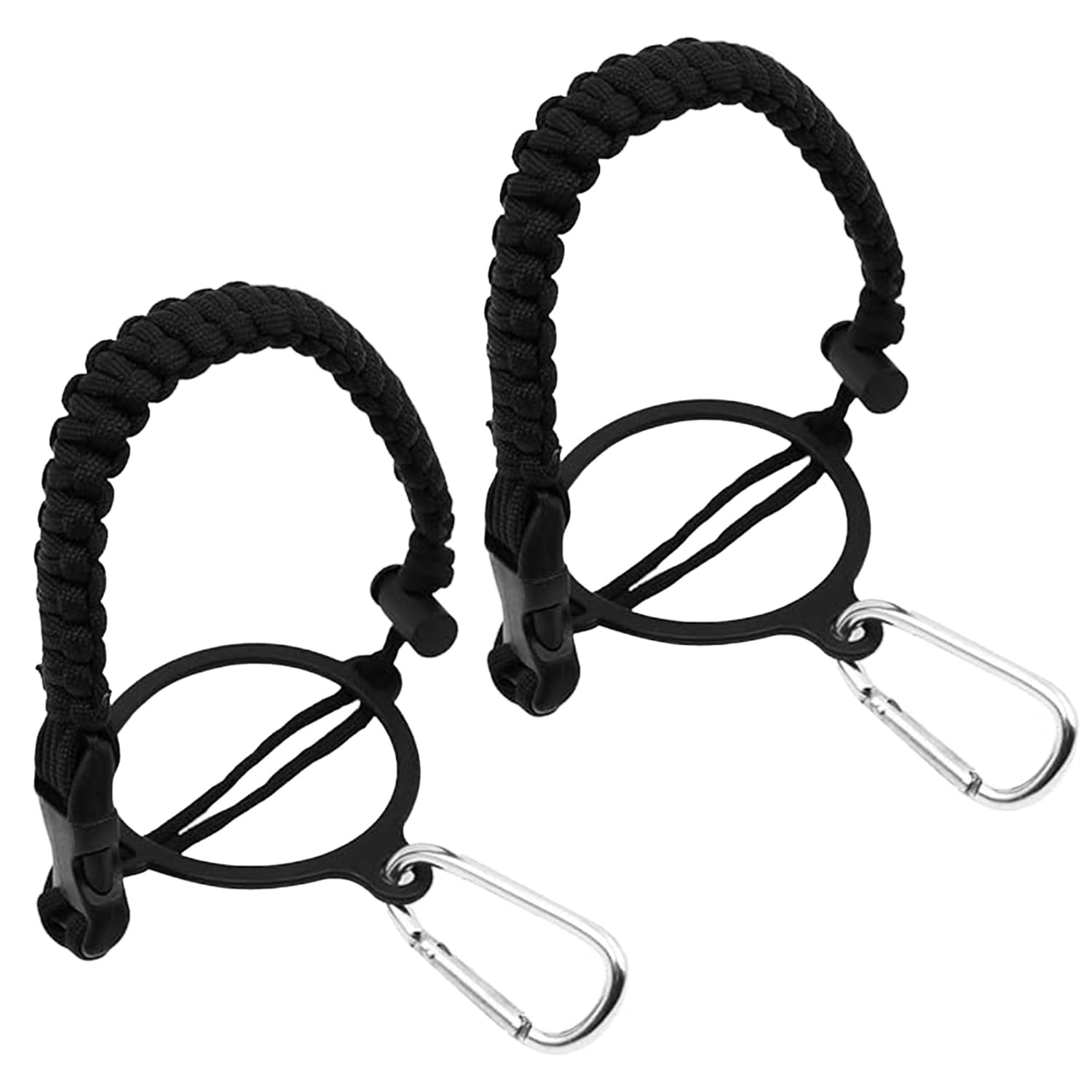 ZEACCT 2-Pack Paracord Water Bottle Holder, Durable Carrying Straps with Safety Ring and Carabiner, Adjustable Handle Replacement for Hydro Flask and Other Bottles, Perfect for Outdoor Activities