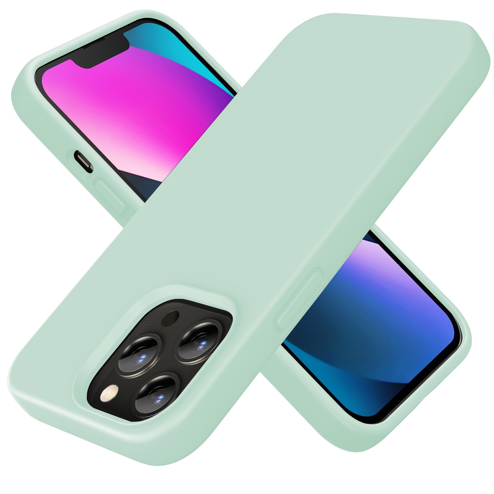 TIIXXE Silicone Case Compatible with iPhone 13 PRO Case Soft Ultra Slim Protective Shockproof Liquid Silicone Phone Case,Anti-Scratch Microfiber Lining, 6.1" cyan blue — image 1