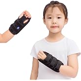 Kids Wrist Brace Fits wrist circumference 4-6.2 inches Pediatric Wrist Splint &amp; Wrist Support for Kids, Adjustable Youth Wrist Brace for Sprains, Strains, Arthritis &amp; Carpal Tunnel Pain Relief - Left &amp; Right Hand (1, Black, Pediatric)