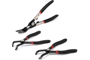 AIRTOON 3-Piece Push Pin Removal Pliers Set, Panel Clip Pliers, 30° & 80° Push Pin Pliers, Easily Removes Plastic Fasteners, Rivets and Car Door Panel Trim Clip