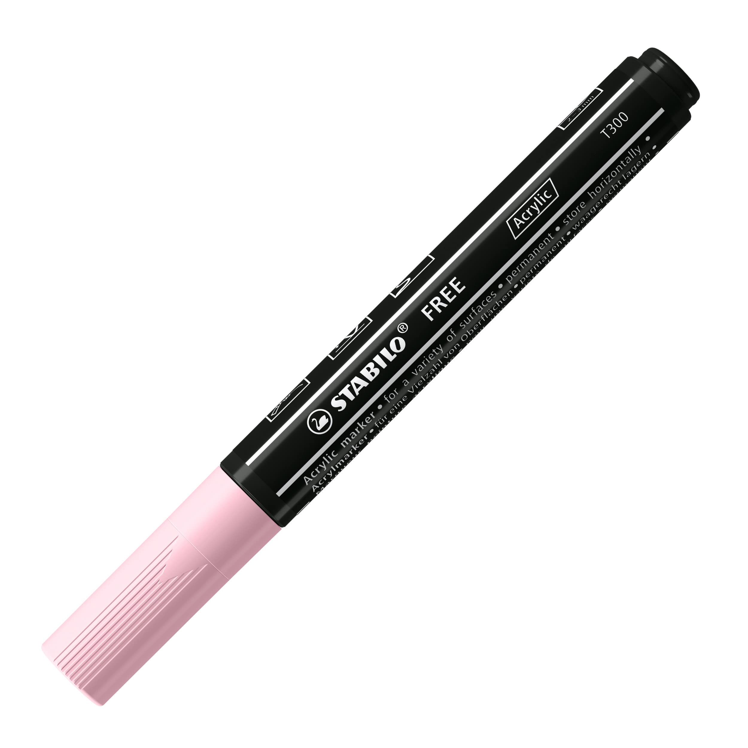 STABILO Acrylic Marker FREE Acrylic - T300 2-3 mm Bullet Tip - Box of 5 - Soft Blush