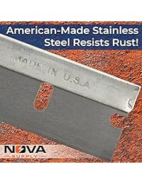 Ultra Sharp, usa made acero cuchillas rascador BULK 100 unidades por NOVA suministro con herramienta de cortador de caja de cartón. Fuerte individual Edge 1.5 in cuchilla para espátulas y herramientas de corte en una caja de seguro, Reclosable