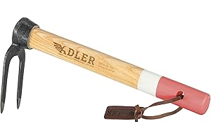 Adler - The Lily Heritage Garden Fork, Heavy Duty Wood Hand Shovel, Durable for Weeding, Potting, and Digging, 11.8 inches (Rose)