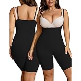 Athlemo Shapewear Bodysuit for Women Tummy Control Open Bust Thigh Slimmer Body Shaper