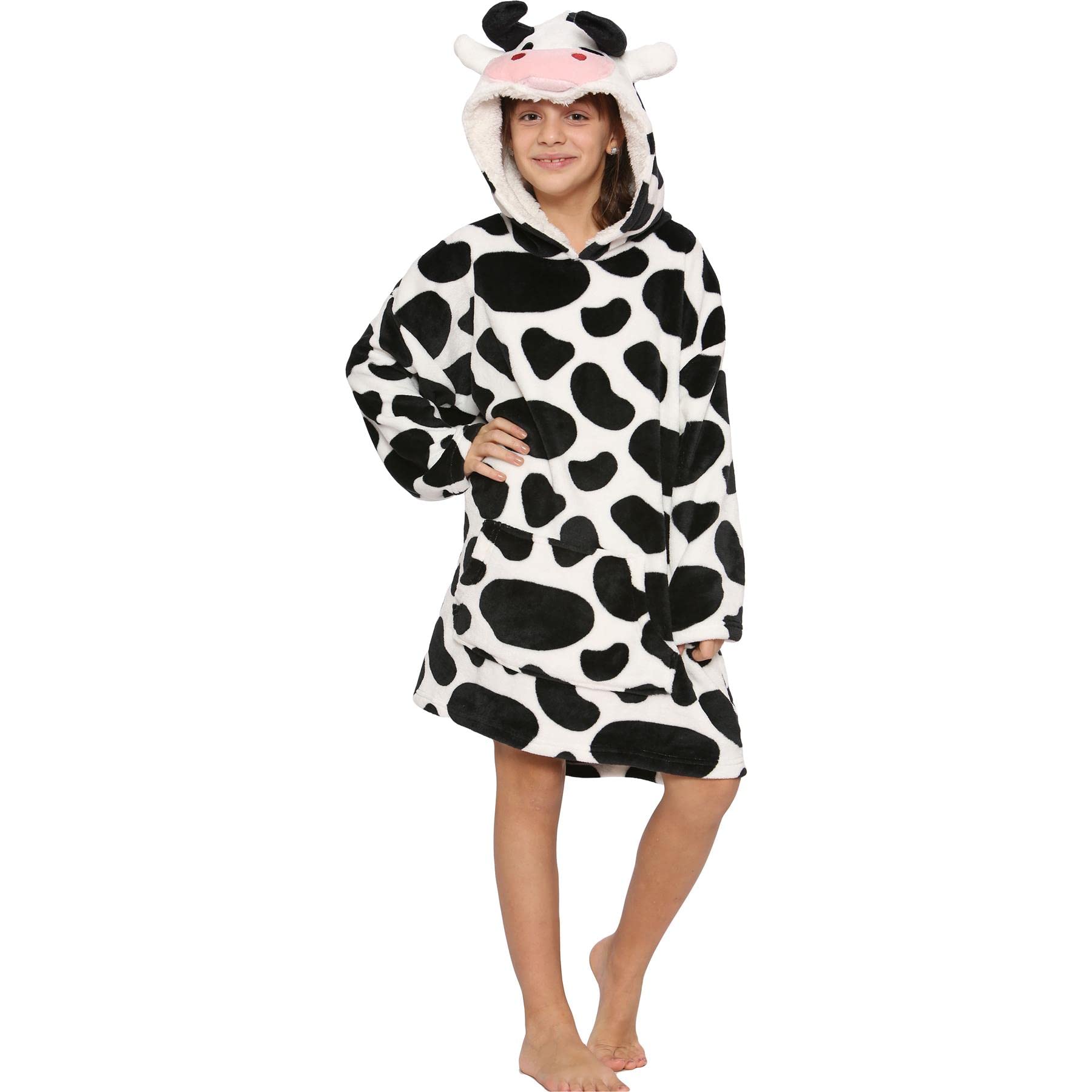 A2Z 4 Kids Girls Boys Oversized Hoodie ANIMAL - Snuggle 950 Cow One Size