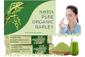 Koxuky Naveta Barley Grass Powder 100% Pure & Organic, Pure Organic Barley Powder, Organic Barley Grass Juice Powder, All Natural Ingredients for Men and Women (40 Bags/1 Box)