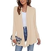 Ladlop Women's Lightweight Open Front Cardigans Long Sleeve Casual Soft Drape Fall Cardigan