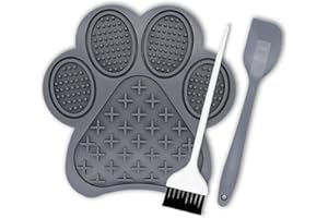 Enrunnig Lick Mat for Dogs and Cats,Dog Food Lick Mat with Suction Cups,Slow Feeder mat& Non-Slip Design,Boredom & Anxiety Reducer,Calming Mat for Bathing,Grooming,and Nail Trimming (Gray)