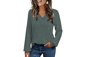 Naivikid Womens V Neck Long Sleeve Shirt Fall Fashion Tops Tunic Dressy Casual Sweater Clothes Cute Trendy Work Outfits 2025