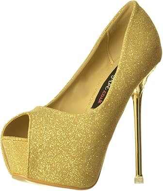 peep toe gold wedges