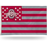 Rico Industries NCAA Ohio State Buckeyes Stars & Stripes 3' x 5' Banner Flag Single Sided - Indoor or Outdoor - Home Décor