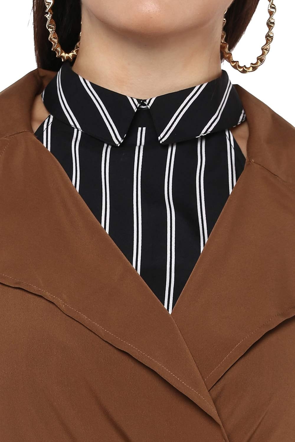 lastinch brown plus size trench coat