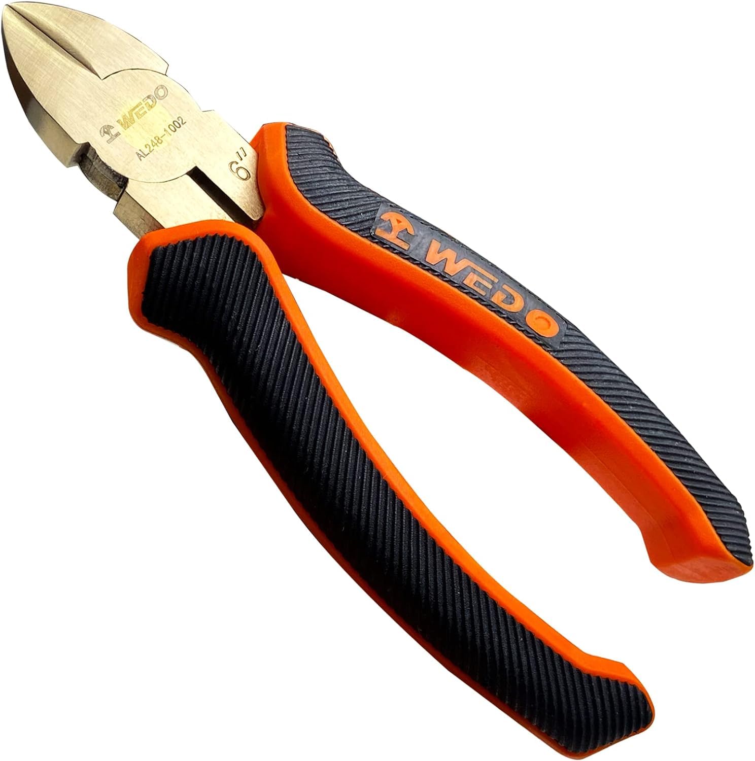 WEDO Non-Sparking Diagonal Cutting Pliers 6”(150mm), Spark-Free Safety Side Wire Cutters Pliers Nippers, DIN Standard, BAM & FM Certificate, Aluminum Bronze