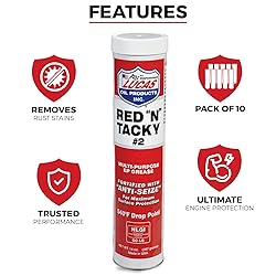 Lucas Red N Tacky Grease, 10 Pack | Water Resistant
