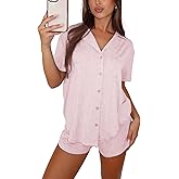 Dassdill Lounge Sets for Women Pajama Sets 2 Piece Short Sleeve Button Down Soft Pjs Woman loungewear Pajamas set