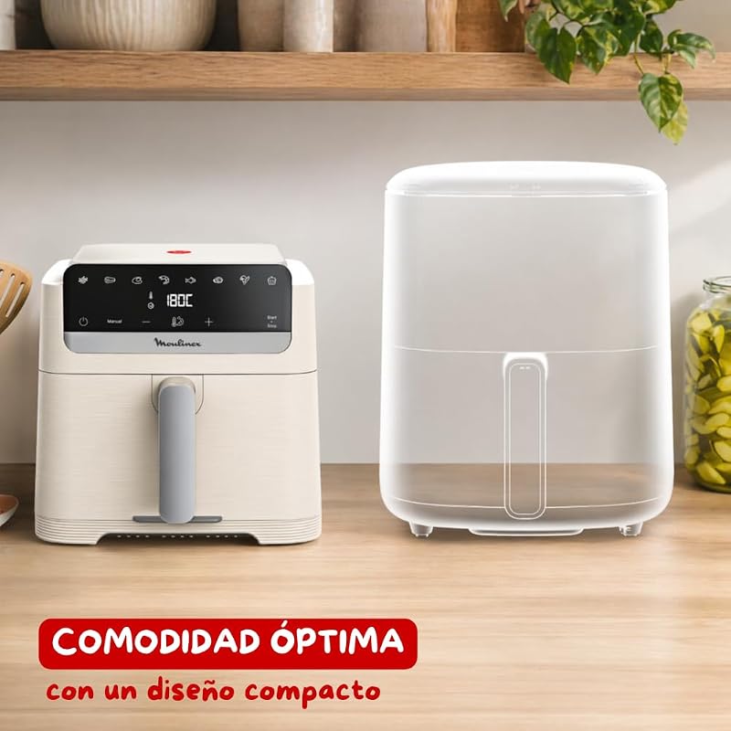 Easy Fry Compact, Freidora de aire, Capacidad de 7,5L, 8 Raciones