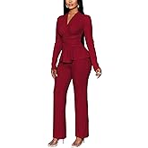 TOPSRANI Womens Bodycon Lounge Sets 2 Piece Outfits Casual Sweatsuits Tracksuit V-Neck Long Sleeve Cute Pants Sets