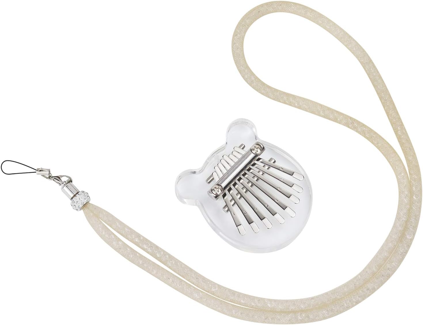 Alnicov 8 Keys Thumb Piano,MiNi Transparent Acrylic Finger Piano with lanyard Suitable,for Beginners in Birthday Christmas and Other Occasions(Bear Ear Shape) - Image 3