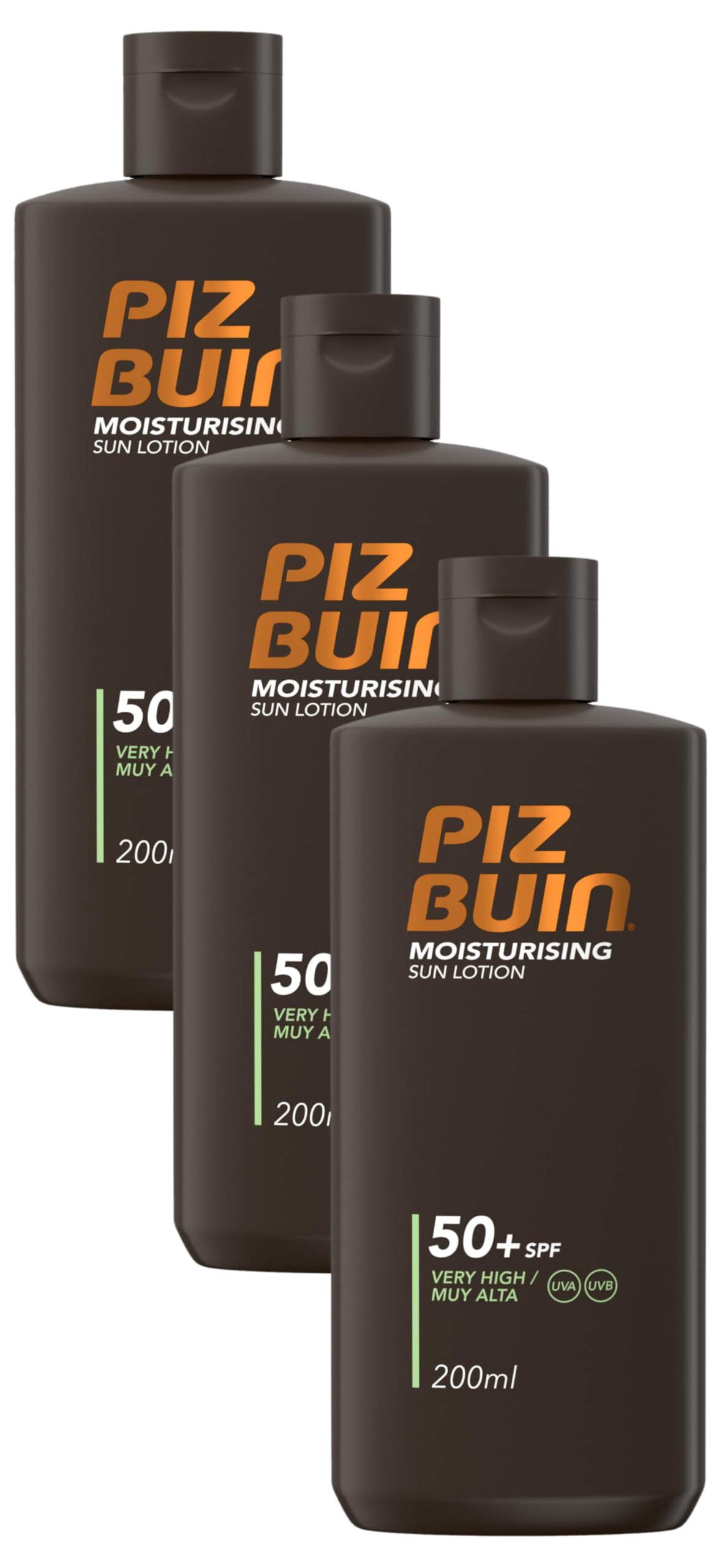 Piz Buin Moisturising Sun Lotion SPF50+, 200ml (Packaging May Vary) (Pack of 3)