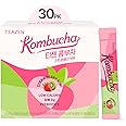 TEAZEN Strawberry Kiwi Kombucha Tea, Hydration Drink Mix, Sugar Free, Live Probiotics & Prebiotics, 30 Sticks, 5.29oz