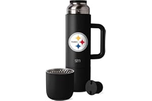 Simple Modern Officially Licensed NFL Pittsburgh Steelers 36oz Insulated Hot Beverage Bottle with 2 Mugs | Coffee Thermos | Twist and Pour Top | Travel Friendly | Roam Collection | Pittsburgh Steelers