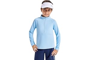 Haloumoning Boys Quarter Zip Sweatshirt Long Sleeve Athletic Pullover for Kids Workout Tops 5-14 Years