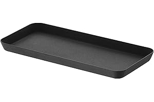 YAMAZAKI home Tower Amenity Tray L Black, Flat,3.5"L x 3.5"W x 1.6"H