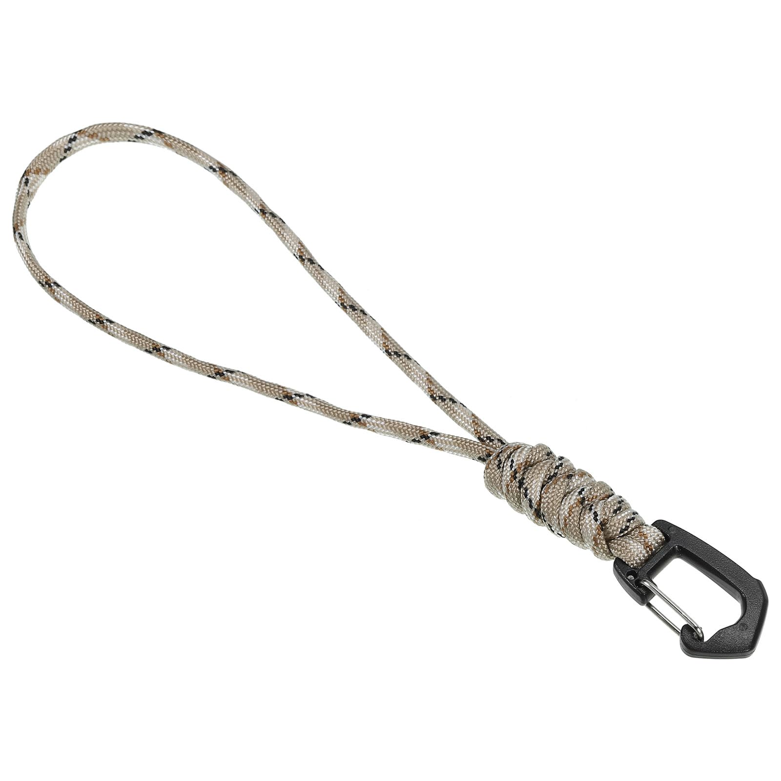 PATIKIL Badge Lanyard 8.6 Inch, Necklace Keychain Cord Metal Clasp Hook Ring Strap for Keys Whistle ID Card Badge Holder, Camo Apricot