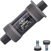 catazer Bike Square Taper Bottom Bracket BSA 68mm Steel Crank Spindle | Multi-size for choose, Lightweight, Durable replacement for BB-UN26, Includes 2 pcs mounting screws for easy install